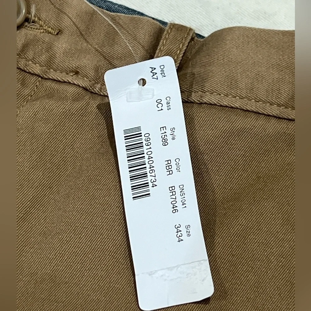 NWT Men’s J. Crew 484 Stretch Tan Khaki Chino 34W 34L Staple Slim Fit Pants